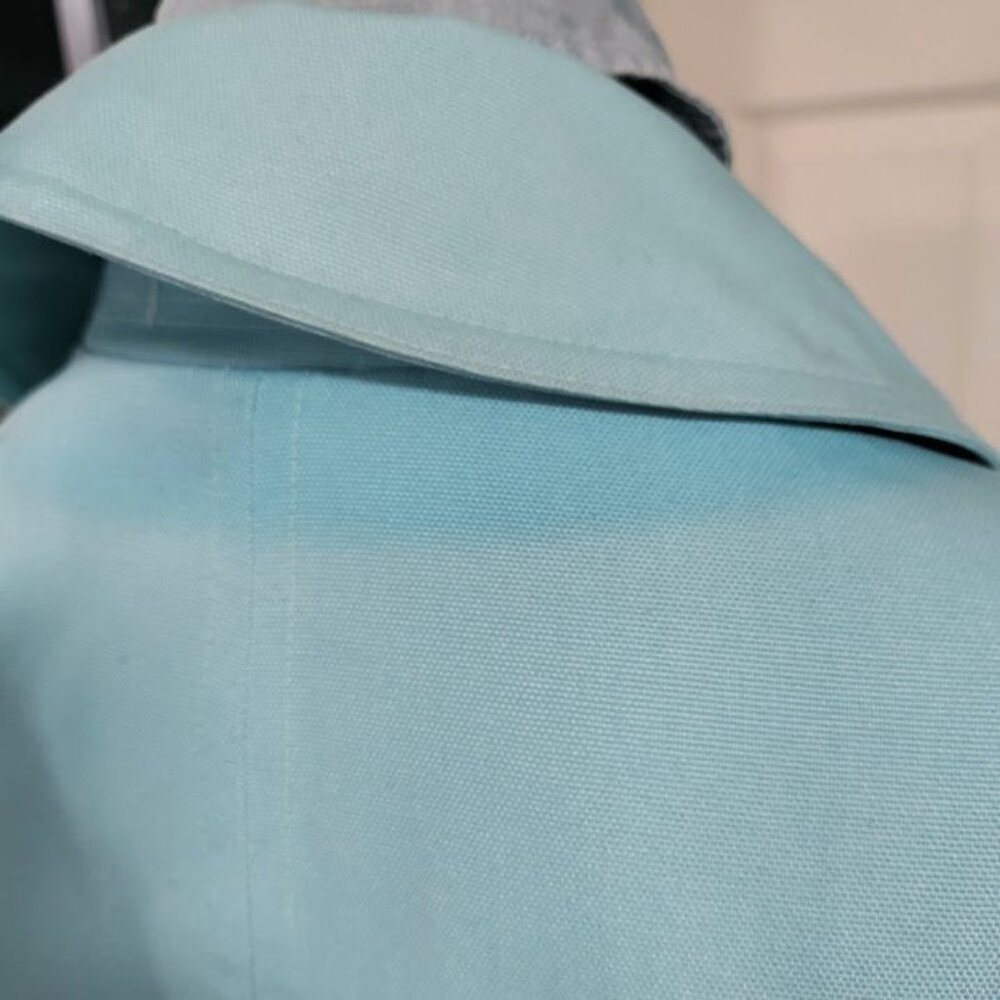 Long Sleeve Double Breasted Longline Trench Coat Light Blue Women's Size M - Picture 7 of 11